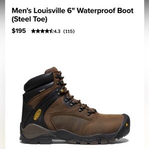 🆕 KEEN Men's Louisville 6" Waterproof Steel Toe Boots - Brown and Black